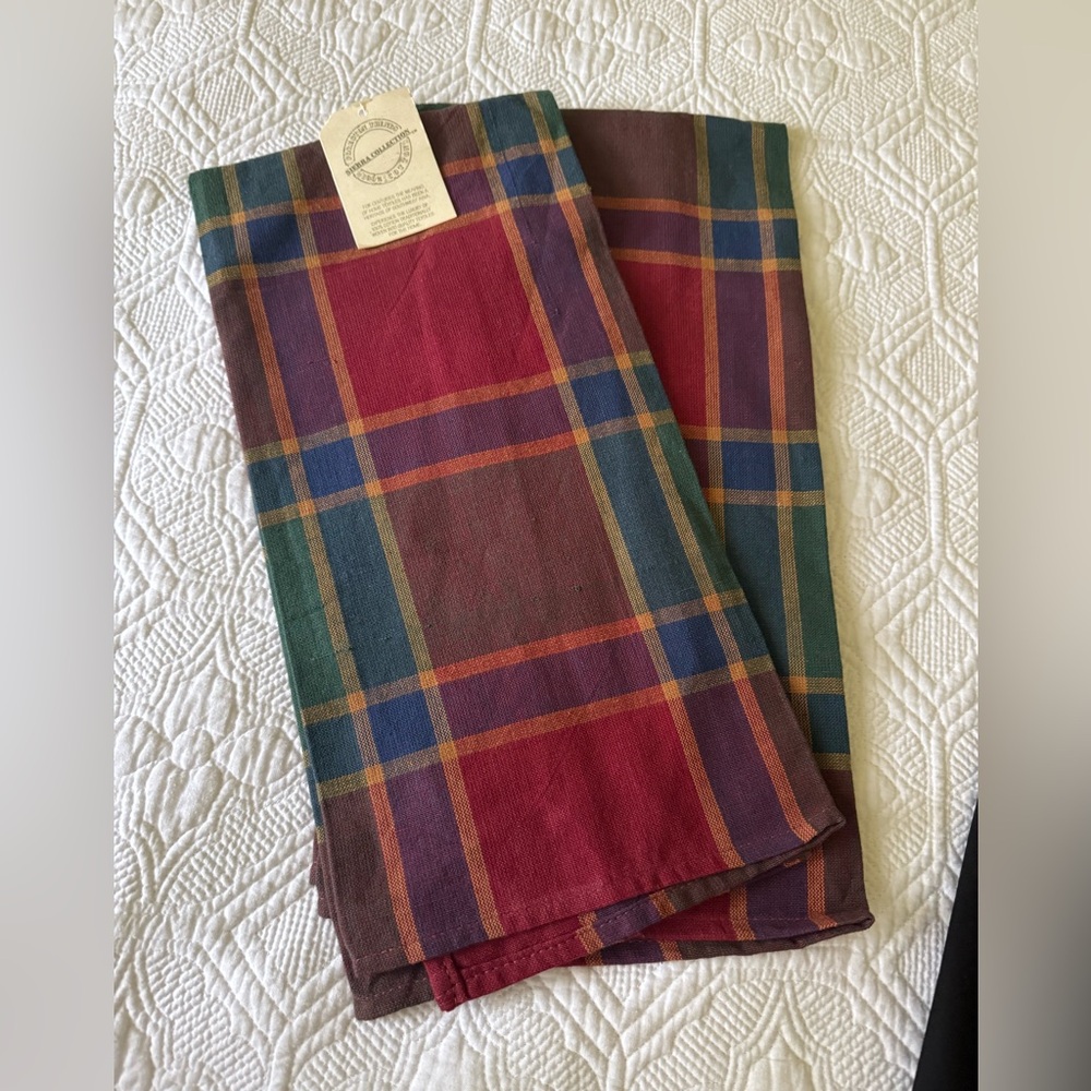 Plaid Multicolor Kitchen Towels